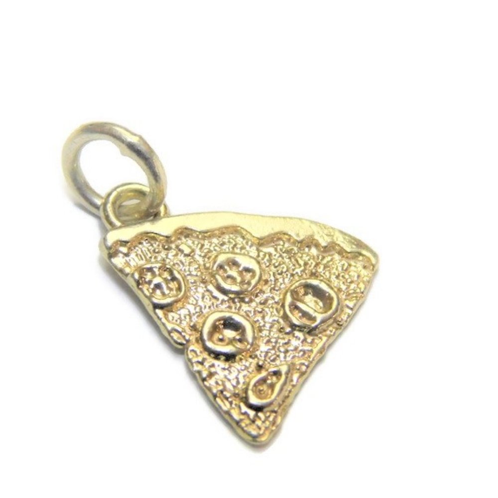 Slice of Pizza Pendant Charm 14k Yellow Gold!! - Picture 2 of 3